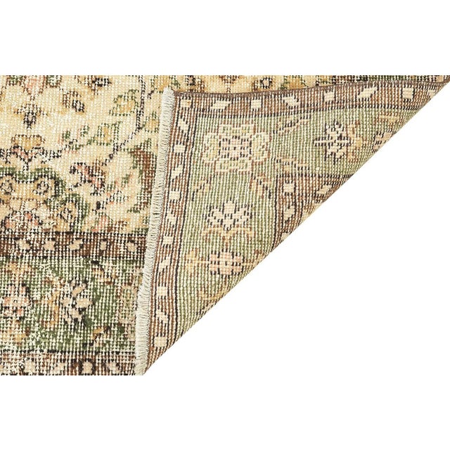 Mid 20th Century Mid 20th Century Vintage Floral Turkish Oushak Rug For Sale - Image 5 of 7