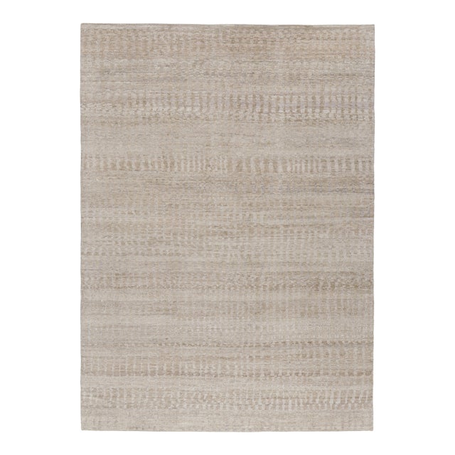 Rug & Kilim’s Contemporary Textural Rug in Beige-Brown and Gray Tones - 6x9 For Sale
