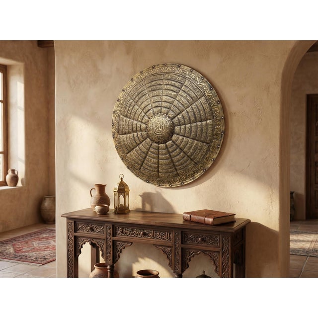 Engraved Brass Asma Ul Husna Shield For Sale - Image 4 of 9