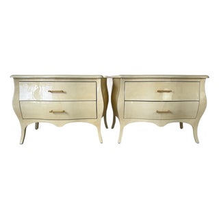 Vintage Jimeco Ltda Colombian Goat Skin Lacquer Nightstands – A Pair For Sale