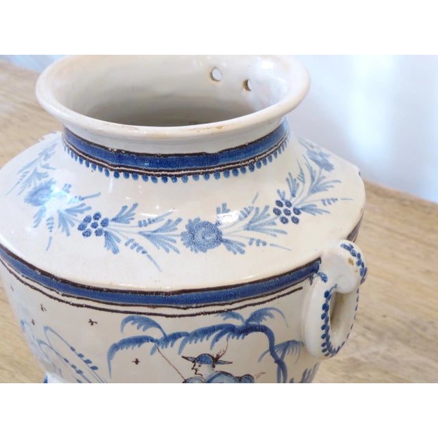 Rustic European Vintage French Faience Vinaigrier Urn For Sale - Image 3 of 5