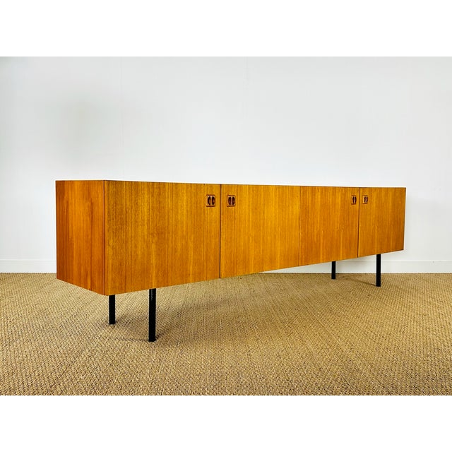 Wood Scandinavian Sideboard in Teak with Black Metal Legs, 1960 For Sale - Image 7 of 18