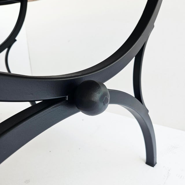 Made in Italy – Hand Painted 1990s Signed Domiziani Deruta Lava Stone Dining Table With 6 Aurora Chairs For Sale - Image 9 of 17