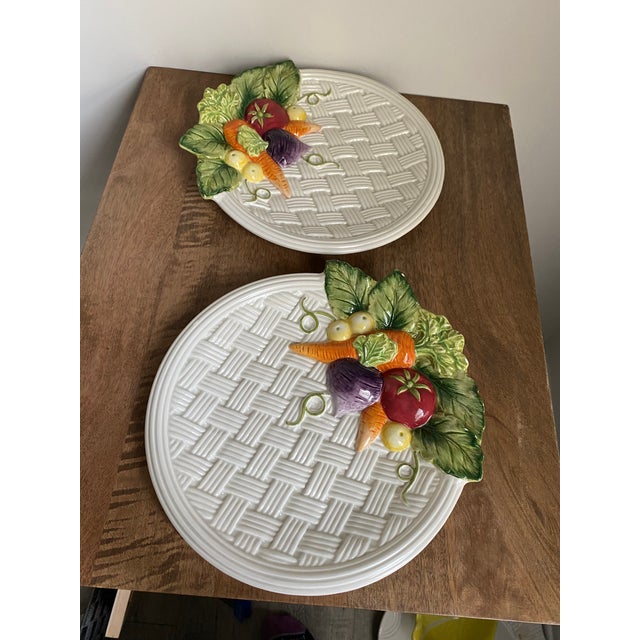 American Late 20th Century Fitz and Floyd Tromp L’oiel Vegetable Plates- Set of 4 For Sale - Image 3 of 9