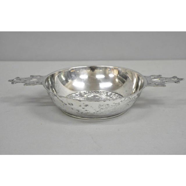 Metal Vintage Spanish Renaissance Silver Plated Coat of Arms Communion Cup Bowl For Sale - Image 7 of 11
