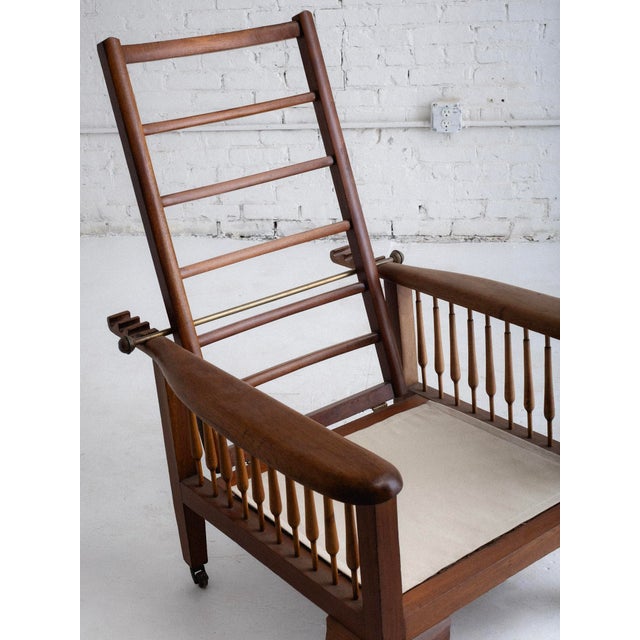 Victorian Antique Paw Foot Morris Chair in Oak For Sale - Image 13 of 15