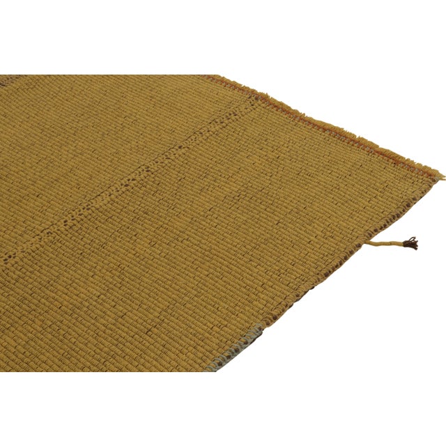 2010s Rug & Kilim’s Contemporary Kilim in Ochre Stripes and Columns For Sale - Image 5 of 8