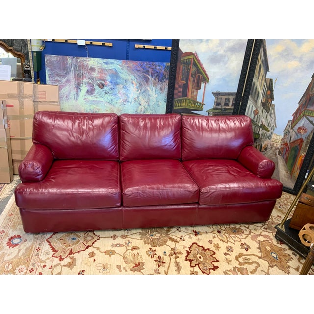 Hancock & Moore Red Leather Sofa Chairish