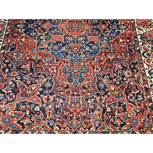 Vintage Oversize Persian Bakhtiari Rug, Hand-Knotted Wool, Geometric Pattern, Burgundy & Ivory, 11x15 For Sale - Image 10 of 16