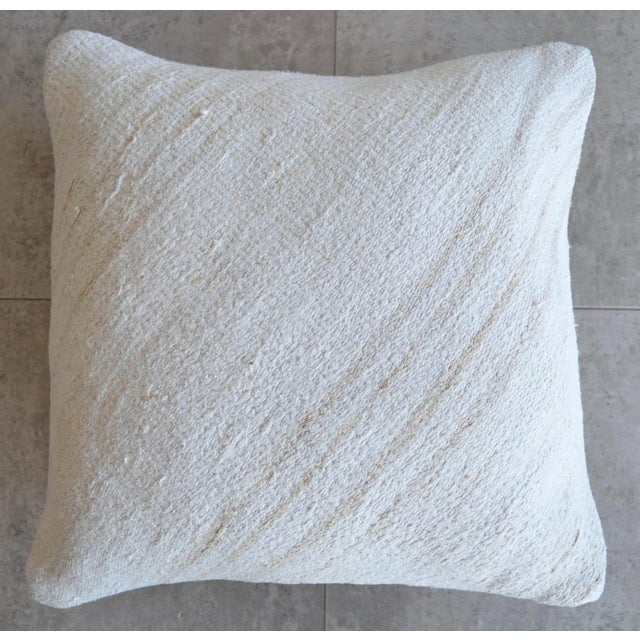 1970s Vintage Handmade Hemp Kilim Rug Pillow Cover For Sale - Image 5 of 5