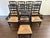 French Country Black Ladder-Back Dining Chairs With Woven Seats (Set of 8) For Sale - Image 4 of 9