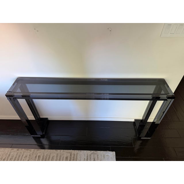 Interlude Home Ava Sofa Table Console in Smoke Color For Sale In New York - Image 6 of 12