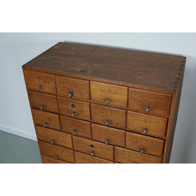 Vintage German Apothecary Cabinet in Pine and Oak, 1950s For Sale - Image 5 of 18