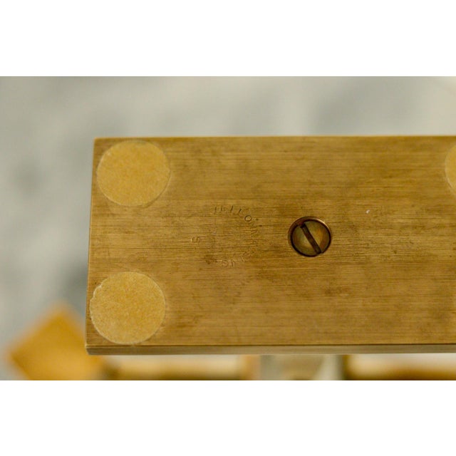 Metal Swedish Three-Arm Candelabra in Brass by Lars Åkesson for Vallonmässing For Sale - Image 7 of 10