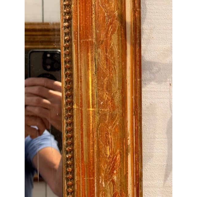 Louis Philippe Giltwood Mirror With Beaded Inner Slip For Sale - Image 10 of 10