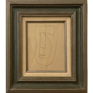 Original Abstract Framed Pen Drawing For Sale