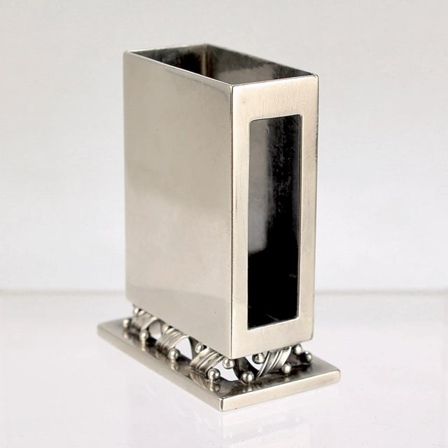 Early 20th Century Art Deco Georg Jensen Sterling Silver Matchbox Holder No. 639 by Harald Nielsen For Sale In Philadelphia - Image 6 of 10