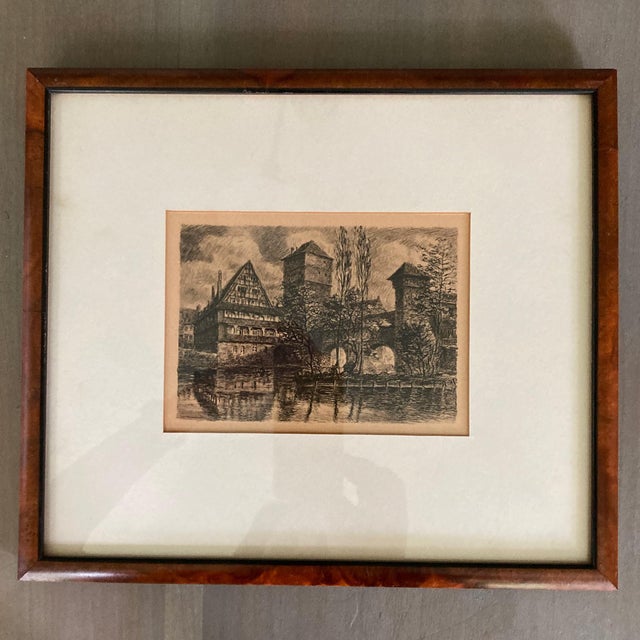 Set of 3 BurlwoodFramed Antique Art Engravings Chairish