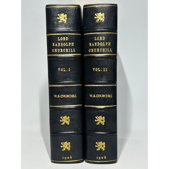 English Early 20th Century Illustrated Leather Octavo Volume Set, Winston S. Churchill's Lord Randolph Churchill, First Uk Edition - 2 Books For Sale - Image 3 of 9