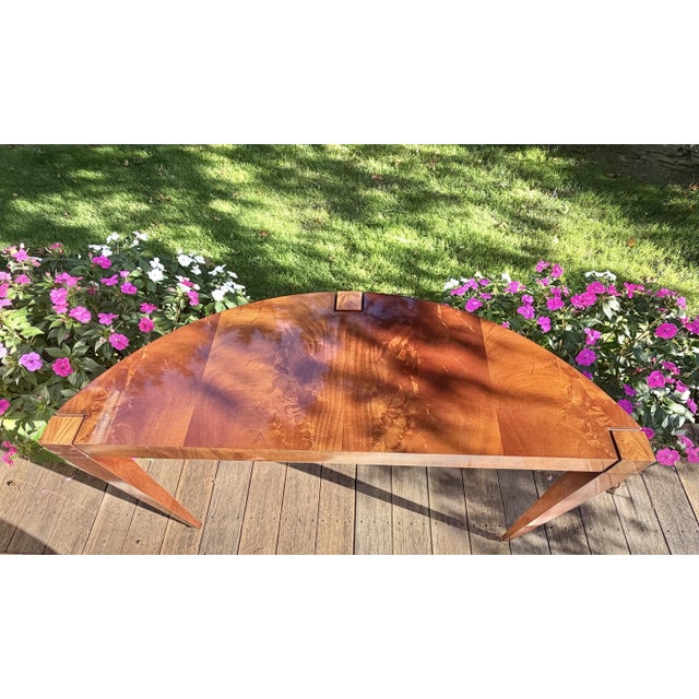 Flame Mahogany Demi-Lune Accent Table For Sale - Image 10 of 18
