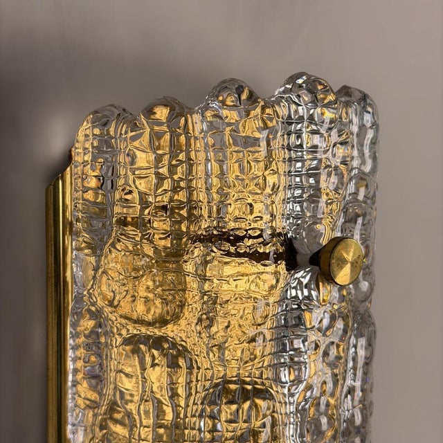 Glass and Brass Wall Lights attributed to Carl Fagerlund for Orrefors, 1970s, Set of 2 For Sale - Image 14 of 18