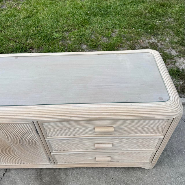 Wood Boho Chic Waterfall Pencil Reed Dresser For Sale - Image 7 of 8