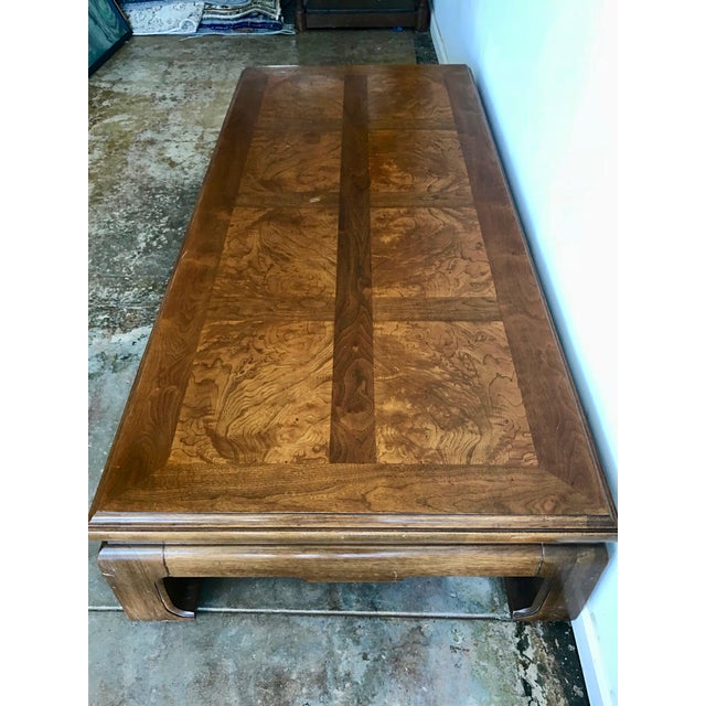 Henredon Ming Style Burl Wood Low Coffee Table | Chairish