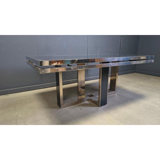 Vintage Italian Chrome Dining Table, 1970s For Sale - Image 6 of 12