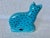 Chinoiserie Vintage Blue and Black Spotted Ceramic Cat For Sale - Image 3 of 9