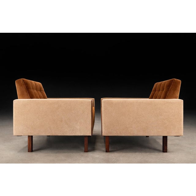 Móveis Cimo Pair of Brazilian Modern Armchairs by Móveis Cimo, Rosewood, Cognac Mohair & Camel Wool, 1960s For Sale - Image 4 of 13