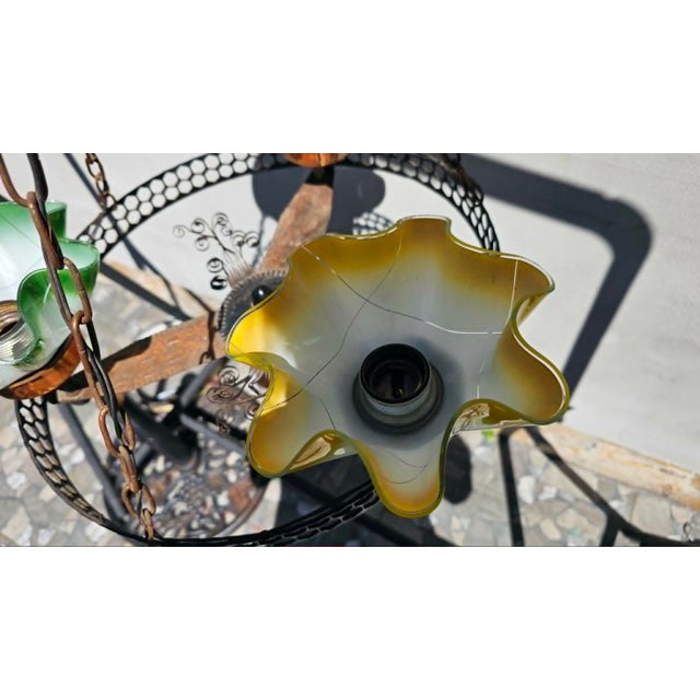 Chandelier, vintage 1950s-1960s, dimensions: height 45 cm, diameter 51 cm. European Plug (up to 250V).The wiring of this...