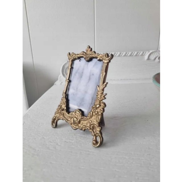 Art Nouveau Brass Standing Photo Frame For Sale - Image 6 of 7