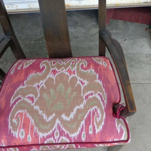 17th Century 17th Century Baker Ikat Print Dining Chairs - Set of 6 For Sale - Image 5 of 7