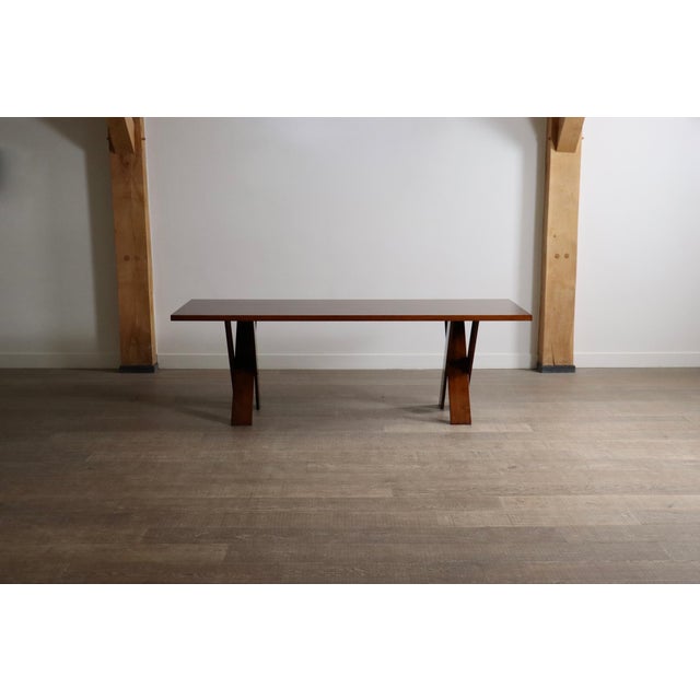 Poggi TL58 Dining Table in Walnut by Marco Zanuso for Poggi, Italy, 1960s For Sale - Image 4 of 14