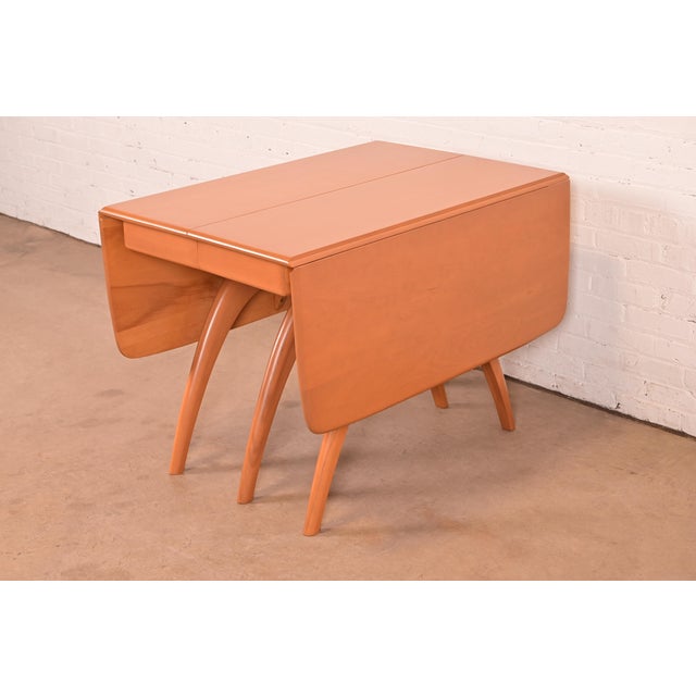 Heywood Wakefield Mid-Century Modern Solid Maple Wishbone Extension Dining Table, Newly Refinished For Sale - Image 12 of 15