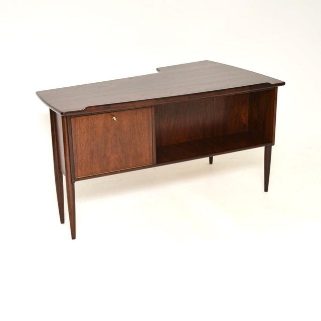 Wood Vintage Swedish Boomerang Desk attributed to Goran Strand for Lelangs Mobelfabrik, 1960s For Sale - Image 7 of 15