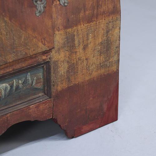 Rustic Farmhouse Folk Art Painted Bridal Cabinet For Sale - Image 9 of 18