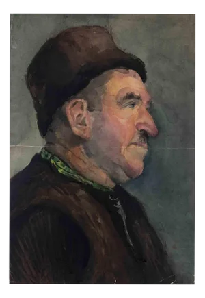 Svetlana Mihailova, Portrait, Mixed Media on Paper, Mid-20th Century
