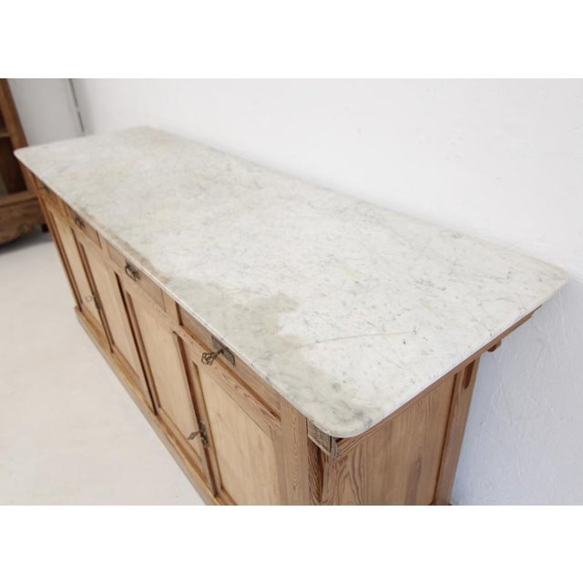 French Pine and Marble Top Counter, Early 20th Century For Sale - Image 16 of 18
