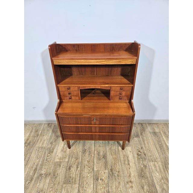 Brown Vintage Danish Secretaire in Teak, 1960s For Sale - Image 8 of 18