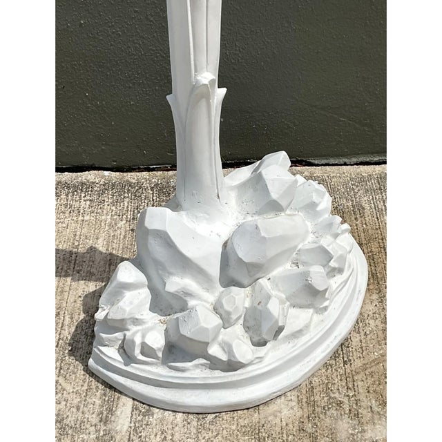 Vintage Ecoplaster Palm Torchere After Serge Roche For Sale - Image 9 of 12