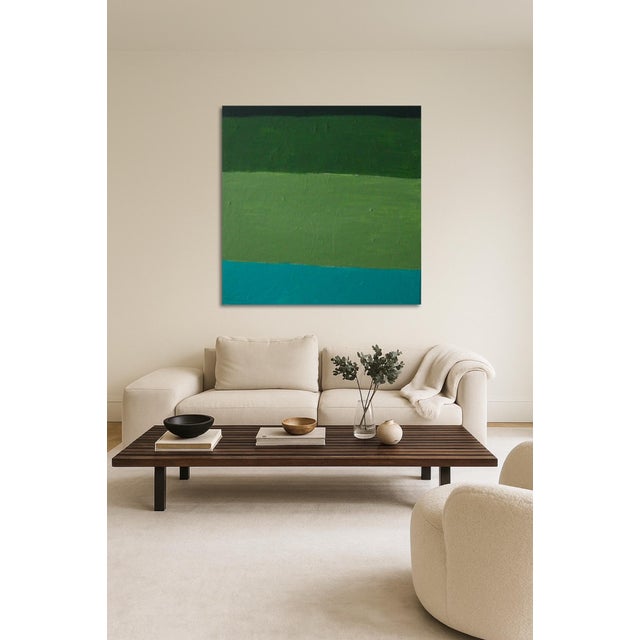 Bodasca, Minimalist Abstract Green Softness, 2026, Acrylic on Canvas For Sale - Image 3 of 15