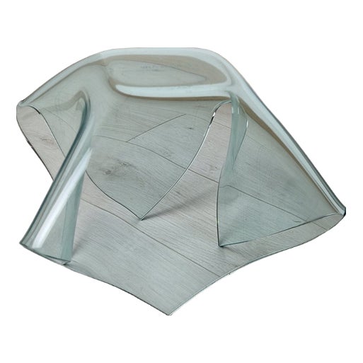 Cartoccio Centerpiece in Curved Glass from Fontana Arte, 1990s For Sale