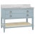 New special order item. Not vintage. Bath vanity in matte light blue lacquer with open can shelf, white marble top,...