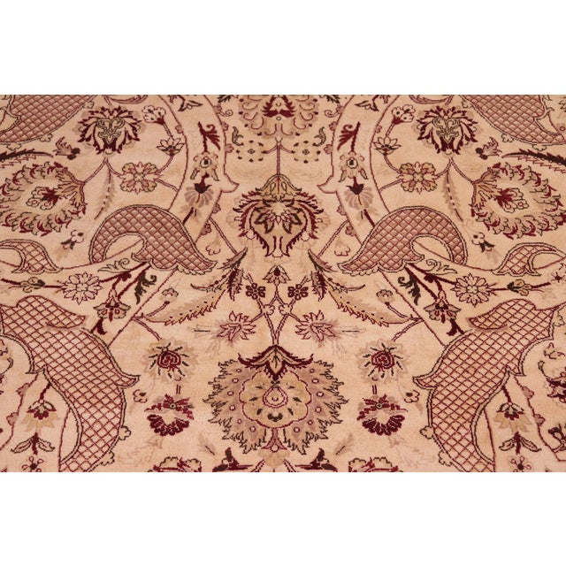 Shabby Chic 1990's Pak-Persian Beige/Red Wool Rug - 9'1'' X 12'0'' For Sale In New York - Image 6 of 9