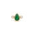 2.29ct Deep Green Emerald Pear Engagement Ring With Round Diamonds in 18k Gold Size 5 For Sale - Image 4 of 15