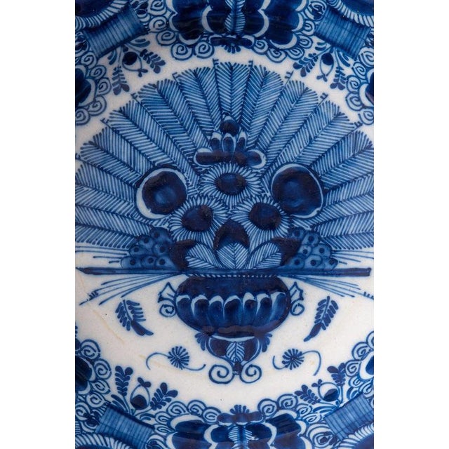 18th Century Dutch Delft Blue and White Peacock Dish For Sale - Image 4 of 8