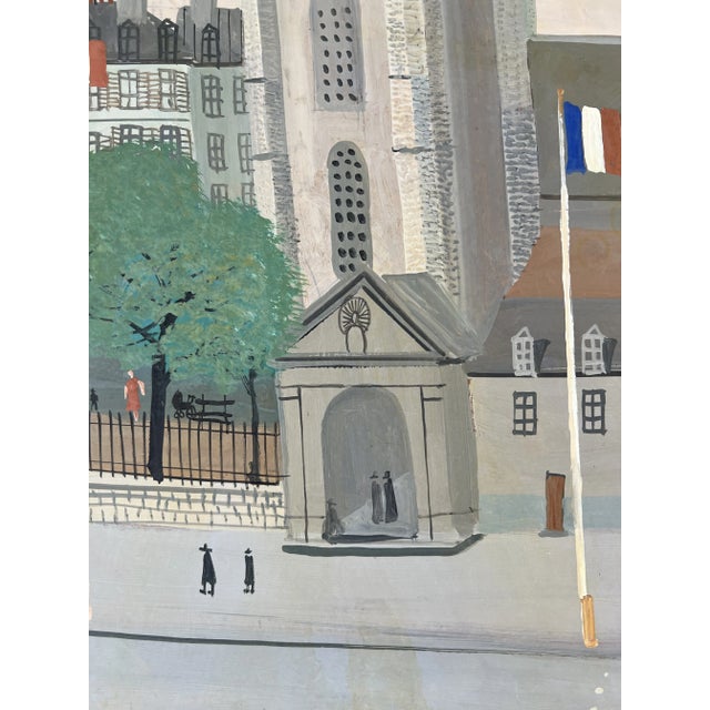 Armand Marie Guérin, Personnages sous le porche de l'église, Oil on Wood For Sale - Image 4 of 12