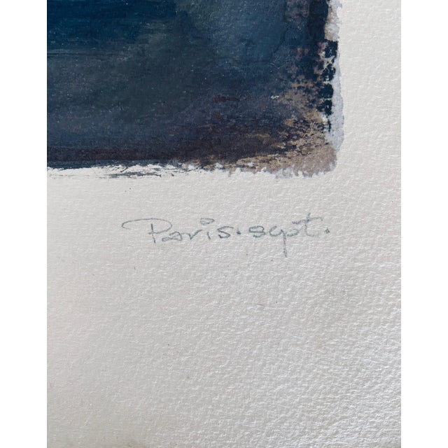 Late 20th Century Moses Bagel Bahelfer, Polish French Judaica Watercolor Gouache Painting Original Bauhaus Yiddish Art, 1988 For Sale - Image 5 of 8