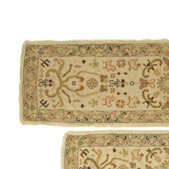 Rugs - Three Arraiolos runners (267 cm). Portuguese, 20th century; made of Arraiolos wool yarn; polychrome decoration with...